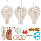 FREEBLOSS 3 Set DIY Macrame Angel Kit Angel Hanging Ornament Boho Macrame Wall Hanging Decor Macrame DIY Kit Gift for Mom Girls FREEBLOSS