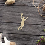 Basketball Player Wood Craft,Unfinished Wooden Cutout Art,DIY Wood Sign, Inspirational Farmhouse Wall Plaque,Rustic Home Decor for Grandpa Papa Dad Arupkeer