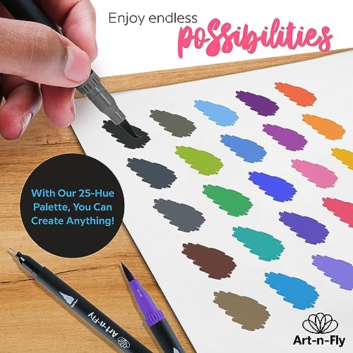  Oficrafted 76 Colors Dual Tip Brush Pens with Brush