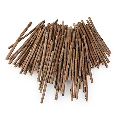 Tinksky 10CM Long 0.3-0.5CM in Diameter Wood Log Sticks for DIY Crafts Photo Props 100pcs (Wood Color) - WoodArtSupply