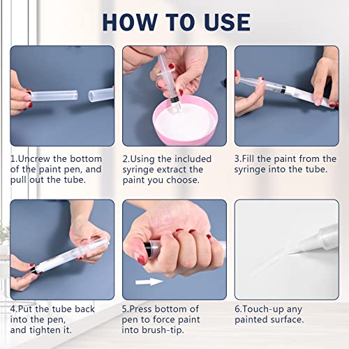 LANBEIDE Refillable Touch Up Paint Pens, 3Pcs Paint Brush Pens for Walls Repair, Furniture Repair Kit for Drywall, Wood Floors, Cabinets, Windows, LANBEIDE