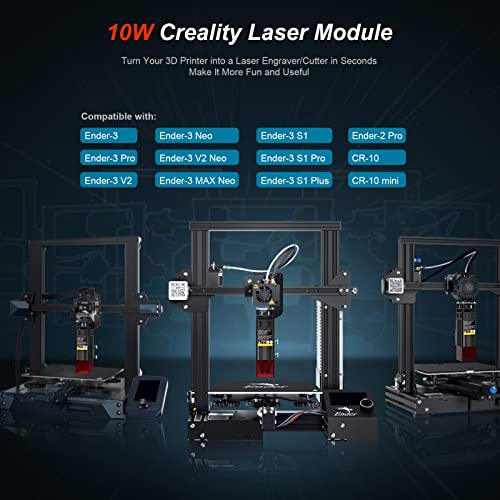 ENOMAKER Creality Laser Engraver Module Kit 10W 455nm for Metal,Wood,Leather,Acrylic,Plastic etc, Compatible Ender 3 Pro V2/NEO/MAX/S1/S1 Pro, CR-10 ENOMAKER
