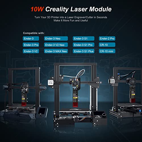 ENOMAKER Creality Laser Engraver Module Kit 10W 455nm for Metal,Wood,Leather,Acrylic,Plastic etc, Compatible Ender 3 Pro V2/NEO/MAX/S1/S1 Pro, CR-10