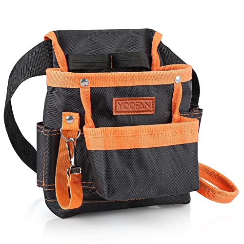 YOOFAN Tool Pouch - Tool Belt for Electrician Carpenter Construction Technician Gardening, Work Accessories for Men and Women, Orange YOOFAN
