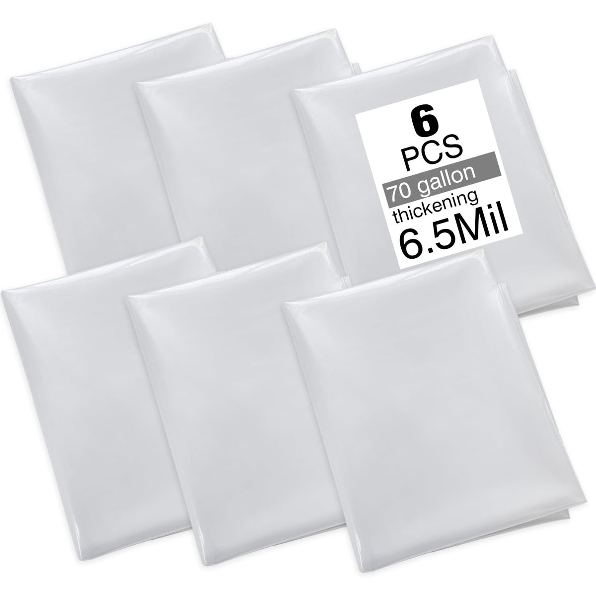 Dust collector bags （6pcs 6.5mil 19.5” diameter (31” wide) x 38” length） for Harbor Freight Central Machinery 70 gallon dust collector KIKINIKO