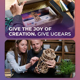 UGEARS Tourbillon Table Clock Kit - Sky Watcher 3D Wooden Puzzles Mechanical Clock Kit Idea DeskWood Clock Kits to Build - 3D Puzzles Model Kits for UGEARS