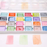 Artecho Watercolor Paint Set, 28 Glitter Metallic Colors, Semi-Moist Pearlescent Water color, Ideal for Beginners and Artists Artecho