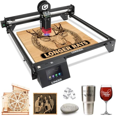 Official LONGER RAY5 Laser Engraving and Cutting Machine, 40W Laser Engraver for Wood and Metal, Acrylic, Leather, Glass, etc, 3.5 inch Touch Screen, Longer