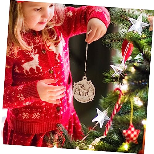 ABOOFAN 50 Pcs Double Decorative Wood Chips Unfinished Wood Christmas Cutouts Unfinished Wood Christmas Ornaments Unfinished Painting Wood Crafts 7c ABOOFAN