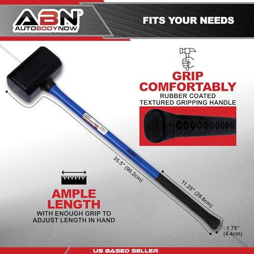 ABN 10 lb pound Rubber Mallet Hammer, 35in, Dead Blow Mallet Woodworking Mallet Rubber Hammer Automotive Hammer - WoodArtSupply