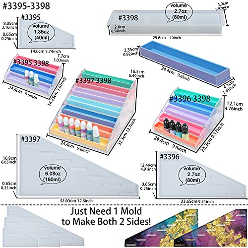 Display Organizer Rack Epoxy Resin Silicone Molds Set for Lipstick Makeup Nail Polish Pigment Jewelry FUNSHOWCASE