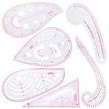 NEWMAY 6 Stlye Sew French Curve Ruler Metric Shaped Plastic Sewing Tools Measure Ruler for Sewing Pattern Making Design DIY Dress Clothing, Bendable NEWMAY