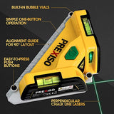 PREXISO Square Laser-65Ft Green Beam Floor Tile Laser Level, Tile Laser Line Projection, Angle 90 degree Aluminum Base Magnetic Level Square Built-In Prexiso