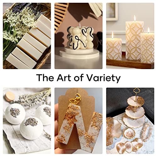 HTVRONT Mica Powder for Epoxy Resin - 1.76 oz/50g White Mica Powder, Natural Mica Pigment Powder, Non-Toxic Mica Powder for Soap Making, Resin, HTVRONT