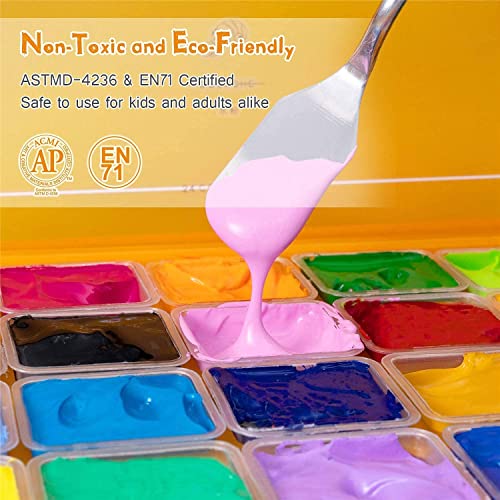HIMI Gouache Paint Set 24 Colors x 30ml Unique Jelly Cup Design with 3  Paint Brushes and a Palette in a Carrying Case Perfect for Artists Students  Gouache Opaque Watercolor Painting (Green)