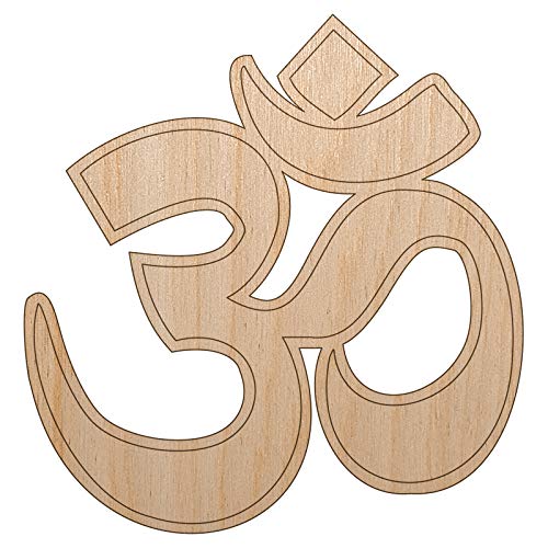 Om Aum Hinduism Buddhism Jainism Yoga Symbol Unfinished Wood Shape Piece Cutout for DIY Craft Projects - 1/8 Inch Thick - 6.25 Inch Size Sniggle Sloth