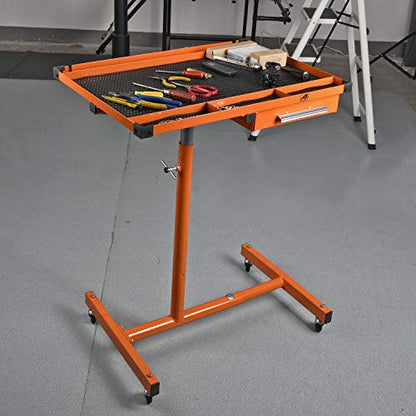 Eisen® ES8 Heavy Duty Adjustable Work Table with Drawers, Rolling Tool Tray with Wheels of 220lbs Capacity - WoodArtSupply