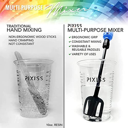 Pixiss Premium Handheld Resin Mixer, Handheld Rechargeable Epoxy Mixer, Epoxy Resin Mixer Pro Grade, Resin Stirrer for Resin, DIY Crafts Tumbler, - WoodArtSupply