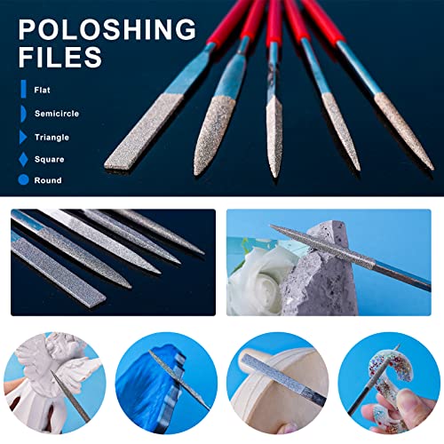 LET'S RESIN Resin Polishing Strips Kit,33Pcs Resin Supplies with Sandpaper,Resin File Kit &Blocks,Scissors,Wooden Brush,Cloth,Resin Tools for Epoxy LET'S RESIN