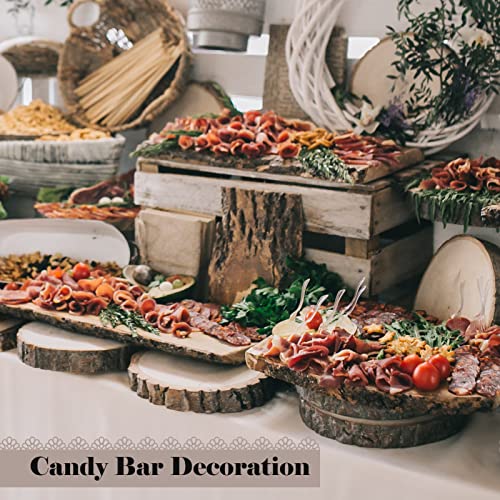 Pllieay 8 PCS 10-11 Inch Large Wood Slices, Wooden Cake Stand with 8 PCS  Cards and 8 PCS Wood Table Number Card Holders for Table Centerpiece, Wood