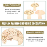 SEWACC 50 Sets Wooden Mushroom Cutouts Unfinished Wood Shapes Blank Wood Embellishments with Hemp Ropes for DIY Projects Home Decor SEWACC
