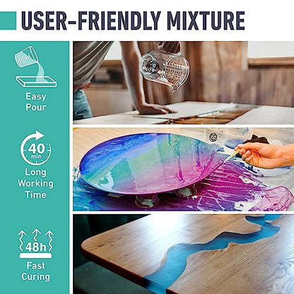 Beast Bond Epoxy Resin 2 Gallon Kit, High-Performance Table Top Epoxy Resin, Self-Leveling, Minimal Bubbles, Clear, Glossy, UV Resistant, Perfect for