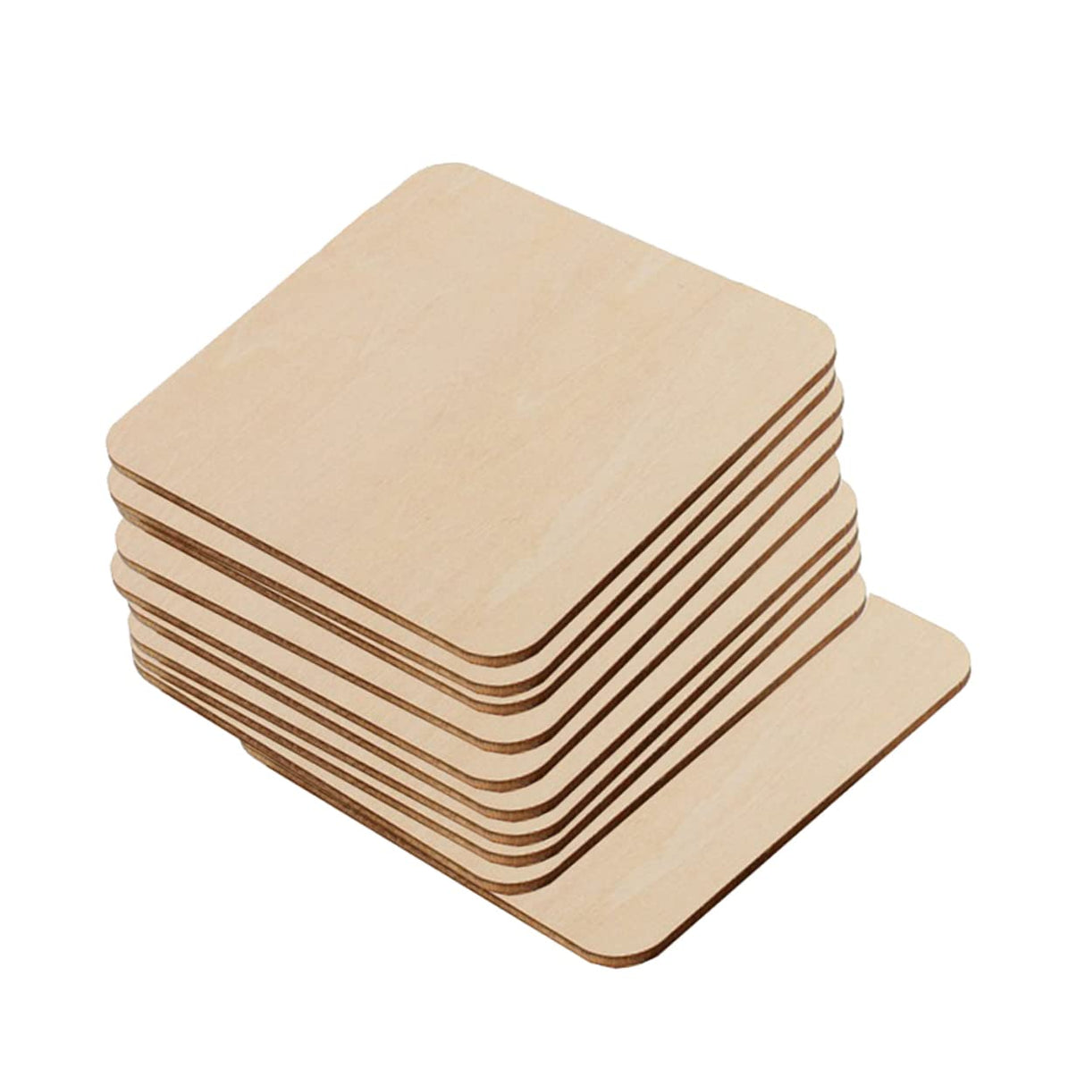 BESPORTBLE 20pcs Wooden Square Cutouts Square Wood Cutout DIY Cutouts Crafts Jewelry Accessories Unfinished Wood Crafts Natural Wood Slices Wooden BESPORTBLE