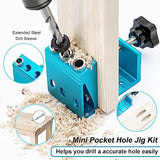 Pocket Hole Jig Kit with 3 Drill Hole Guide Pocket Drill Hole System with 15 Degree Joint Angle Tool Portable Pocket Joinery Screw Kit DIY EUASOO