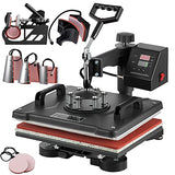 TOPDEEP 8 in 1 Heat Press Machine 12x15 inch, Combo Swing Away T Shirt Pressing Machine, Sublimation Heat Press Transfer Machine for T-Shirt Hat Cap Topdeep