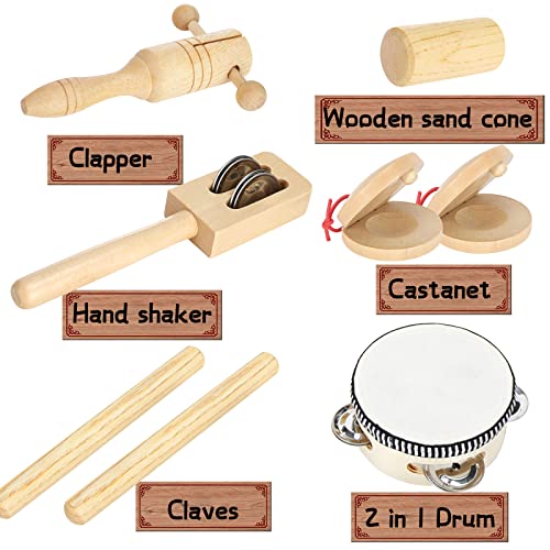 Ehome Toddlers Musical Instruments, Wooden Percussion Kids Baby Musical Instruments, Montessori Musical Toys Set for Kids Childrens Preschool - WoodArtSupply