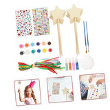 VILLCASE 1 Set Painting Materials Fairy Wand Kit DIY Fairy Wand Craft Girl Fairy Wand Kids Painting Tool Unfinished Wood Wand Crafts Homemade Fairy VILLCASE