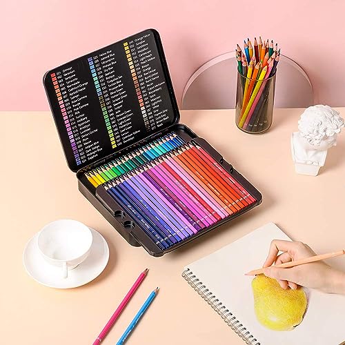 RAAM REFINED 72 Premium Colored Pencils for Adult Coloring,Artist Soft Series Lead Cores with Vibrant Colors,Drawing Pencils,Art Pencils,Professional