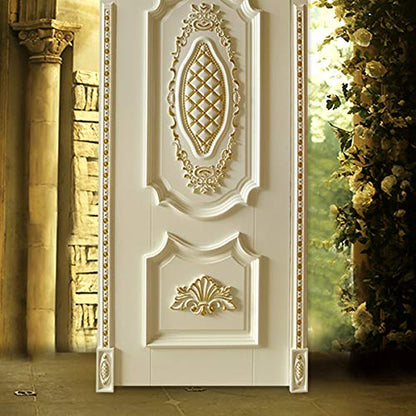 Beoot Wooden Carved Onlay Appliques Wood Carving Decal Unpainted Furniture Bed Door Cabinet Decor (15x15cm/5.91x5.91inch)