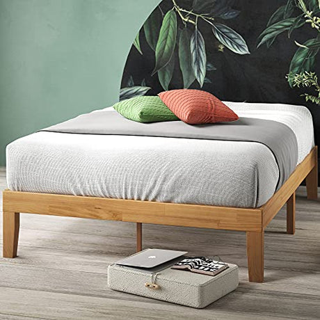 ZINUS Moiz Natural Wood Platform Bed Frame with Headboard - Easy Assembly, No Box Spring Needed, Full Size Zinus