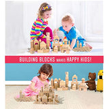Wooden Building Blocks Set for Kids - Stacker Stacking Game Construction Toys Set Preschool Colorful Learning Educational Toys - Geometry Wooden Migargle