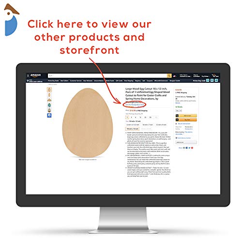 3 Sturdy Large Wood Egg Cutout 18 x 12 inch, Unfinished Egg Shaped Wood Cutout Wood Eggs for Crafts & DIY Spring Decor, by Woodpeckers Woodpeckers