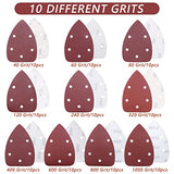 ZEHIQ 100 Pieces Mouse Detail Sander Sandpaper, Mouse Sanding Disc Hook and Loop Sanding Sheets Assorted 40/60/80/120/240/320/400/600/800/1000 Grits ZEHIQ