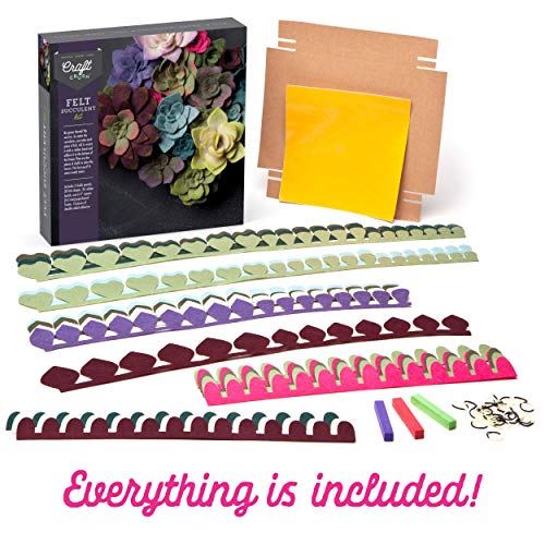 Craft Crush — Felt Succulents Craft Kit — Display Kit — Fun & Easy — Ages 13+, Small Craft Crush