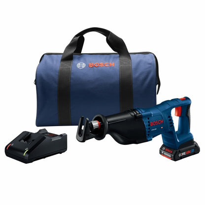 BOSCH CRS180-B15 18V 1-1/8 In. D-Handle Reciprocating Saw Kit with (1) CORE18V 4 Ah Advanced Power Battery - WoodArtSupply