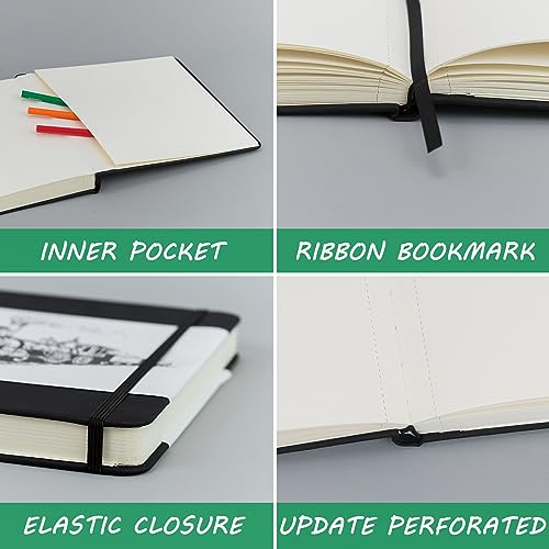 Hardcover Sketch Book, Square Sketchbook with 120LB/200GSM Thick Drawing Paper, 120 Pages/60 Sheets Sketch Pad for Adults and Kids, Large Mixed Media VANRTTO