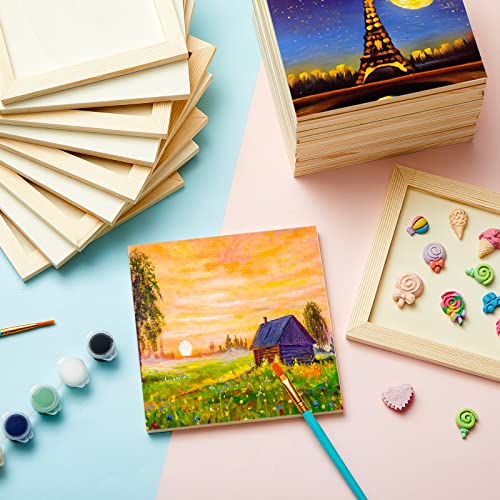 48 Pcs 6 x 6 Inch Pine Wood Panel Boards Unfinished Square Wood Panels Painting Panel Boards for Crafts Paint DIY Drawing Pouring Art Projects Kathfly