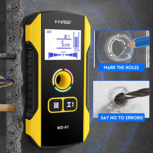 FNIRSI Stud Finder Wall Scanner - 6 in 1 Electronic Wall Wood Metal Stud Finder, Wall Detector with Updated Positioning Hole for Center and Edge of - WoodArtSupply