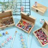 Hoemwarm 12 Pack Unfinished Wood Box with Hinged Lid, Storage Wood Box for Diy Flower Small Craft Unpainted Jewellery Organizing Plain Pine Box Art, Hoemwarm