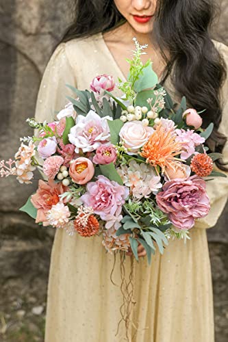 YYHUAWU Artificial Flowers Combo Set Fake Flower Leaf Box with Stems for DIY Wedding Bouquets Centerpieces Flower Arrangements Decorations Baby YYHUAWU