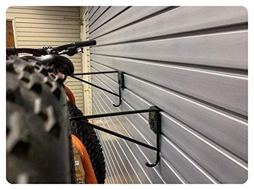 HandiWall Horizontal Bike Hooks with Locking Brackets for Bike Storage on Garage Slatwall Panels HandiWall