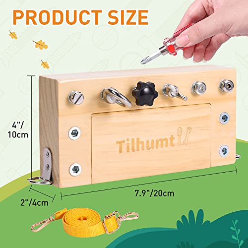 Tilhumt Montessori Screwdriver Board Set for Kids, Storage Wooden Toddler Real Tools Preschool Toys Fine Motor Skills Toys for 3 4 5 Year Old Tilhumt