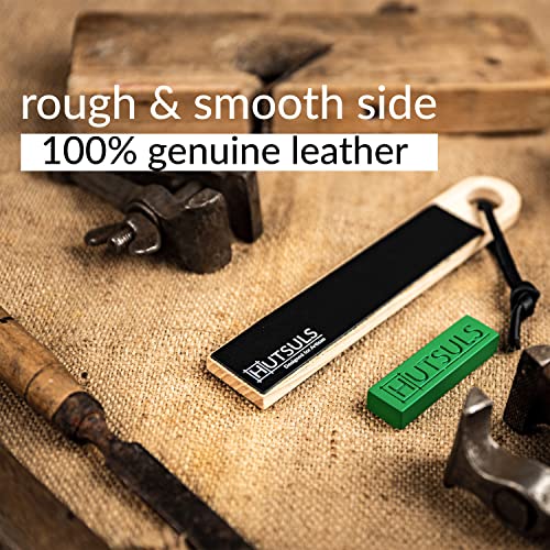 Hutsuls Pocket Knife Strop Kit - Get Razor-Sharp Edges with Pocket Leather Strop for Knife Sharpening, Easy to Use Knife Stropping Kit with Stropping Hutsuls