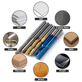 Genmitsu 50pcs Tungsten Carbide End Mill Router Bits, 1/8'' Shank CNC Bit Set Including 2-Flute Straight Bit, Flat Nose & Ball Nose End Mill, PCB Genmitsu