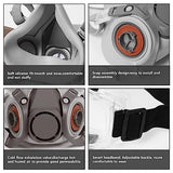 Respirator Mask, Half Face Cover Gas Mask with Safety Glasses Reusable Professional Breathing Protection, for Painting, Organic Vapor, Welding, RZHSMDM