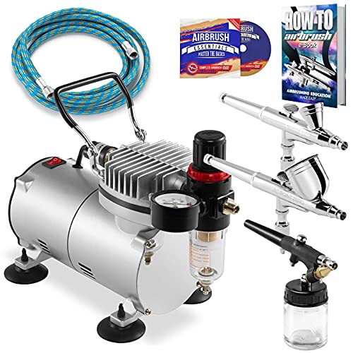 PointZero Airbrush Dual Action Airbrush Kit with 3 Airbrushes PointZero
